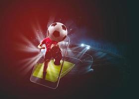 orologio un' vivere gli sport evento su il tuo mobile dispositivo. scommesse su calcio fiammiferi foto