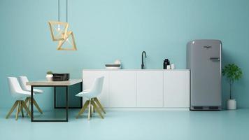 interno di un moderno soggiorno e cucina in rendering 3d foto