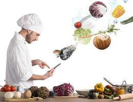 cucinando ricetta a partire dal tavoletta foto