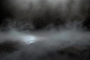 nebbia nel il buio - Fumo su grigio pavimento - Halloween sfondo generativo ai foto