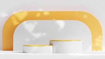 3d reso circolare podio nel oro e bianca calcestruzzo adatto per Prodotto Schermo o Prodotto presentazione foto