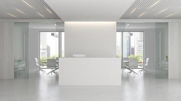 interno di una reception e una sala riunioni nell'illustrazione 3d foto