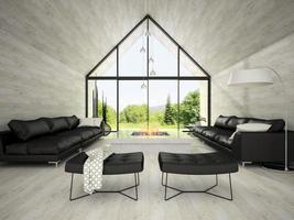 interno di un soggiorno dal design moderno in rendering 3d foto