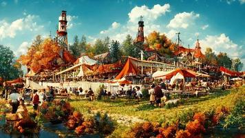 paesaggio nel onore di il oktoberfest vacanza con suo attributi foto