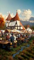 paesaggio nel onore di il oktoberfest vacanza con suo attributi foto