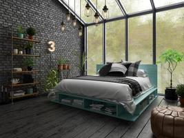 interior design camera da letto in rendering 3d foto