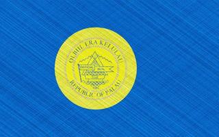 bandiera di il repubblica di palau su un' strutturato sfondo. concetto collage. foto