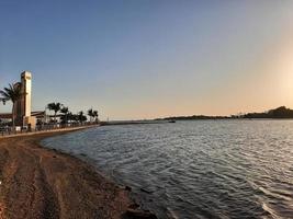 bellissimo sera e colorato tramonto a jeddah, corniche, Arabia arabia, foto