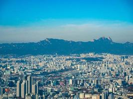 vista aerea della città di seoul, corea del sud foto