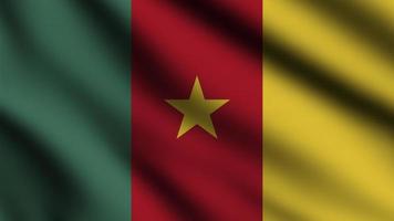 camerun bandiera agitando nel il vento con 3d stile sfondo foto