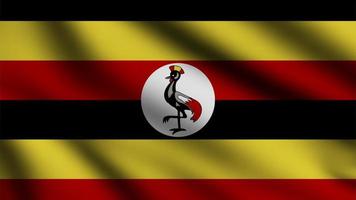 Uganda bandiera agitando nel il vento con 3d stile sfondo foto