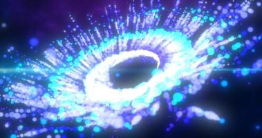 astratto blu luminosa luminoso particelle volante nel un' spirale nel un' mulinello magico energia, astratto sfondo foto