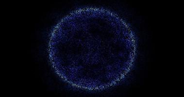 astratto blu energia il giro sfera raggiante con particella foto