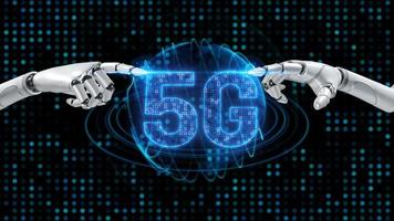 robot androide mano Tenere icona 5g foto