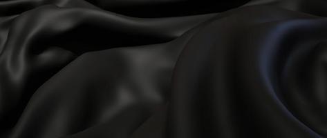 Rendering 3D di panno nero, lamina olografica iridescente foto