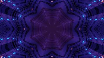 illustrazione 3d ornamento geometrico viola incandescente foto