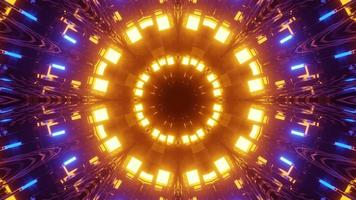 iridescente 3d illustrazione della ripetizione di cerchi luminosi foto