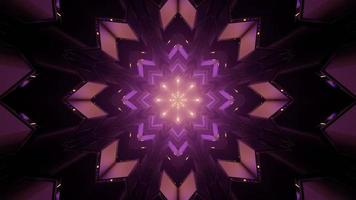 ornamento frattale creativo con raggi simmetrici nell'illustrazione 3d foto