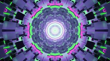 3d illustrazione del tunnel multicolore con abstract pattern al neon foto