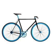 elegante blu bicicletta isolato su bianca foto