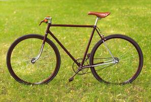 elegante bicicletta su erba foto