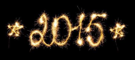 contento nuovo anno - 2015 con sparklers foto