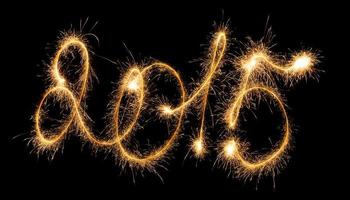 contento nuovo anno - 2015 con sparklers foto
