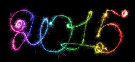 contento nuovo anno - 2015 con sparklers foto