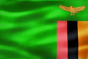 3d-illustrazione di una bandiera dello zambia - bandiera sventolante realistica del tessuto foto