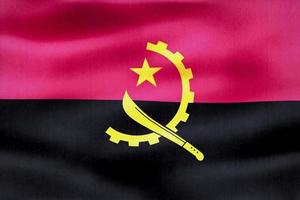 bandiera angola - bandiera in tessuto sventolante realistica foto