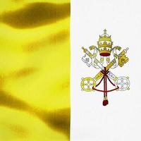 3d-illustrazione di una bandiera della città del vaticano - bandiera sventolante realistica del tessuto foto