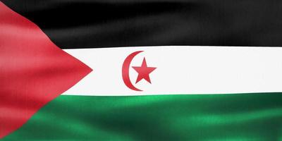 bandiera del sahara occidentale - bandiera sventolante realistica in tessuto foto