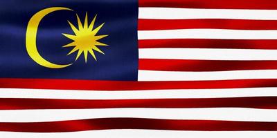 3d-illustrazione di una bandiera della Malesia - bandiera sventolante realistica del tessuto foto