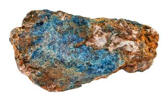 pezzo di buio blu lazulite minerale pietra su mica foto