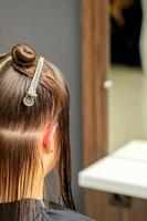 diviso donne capelli nel sezioni foto