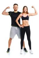 sport coppia - uomo e donna dopo fitness esercizio foto