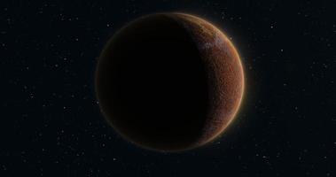 astratto pianeta rosso arrugginito realistico futuristico il giro sfera contro il sfondo di stelle nel spazio foto