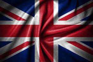un' cotone tessuto bandiera di Gran Bretagna seta concetto design foto