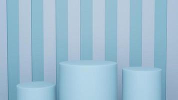 astratto blu 3d sfondo con realistico cilindro piedistallo podio. pastello minimo parete scena modello Prodotto Schermo. foto