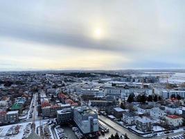 un aereo Visualizza di Reykjavik nel Islanda foto