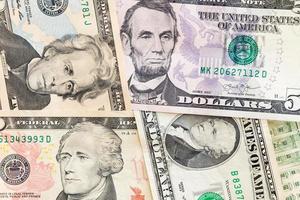 banconote in dollari americani, concetto commerciale e bancario foto