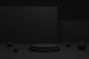 3d interpretazione di minimo lusso nero podio per Prodotto presentazione fondale foto