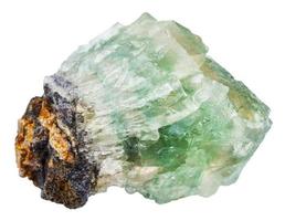 verde fluorite cristalli isolato su bianca foto