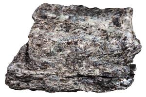 quarzo-biotite scisto minerale isolato su bianca foto