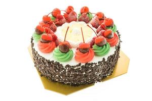 torta gelato con tema natalizio e ciliegina sulla torta foto