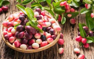 carunda frutta su vecchio legna sfondo foto