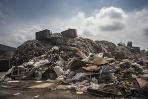 rifiuto plastica bottiglie e altro tipi di plastica rifiuto a il tilafushi rifiuto disposizione luogo foto