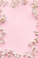 bianca gypsophila fiori o del bambino respiro fiori su rosa sfondo. foto
