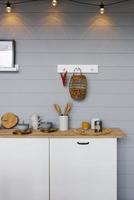 moderno minimalista bianca piatto, scandinavo, cucina design a casa foto