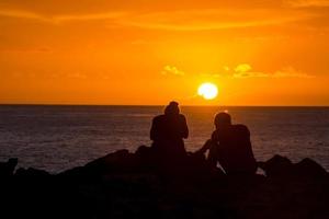 tramonto sul mare foto